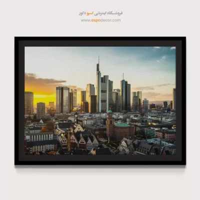خرید تابلو غروب فرانکفورت - غروب فرانکفورت – تابلو شهرها - اسپو دکور