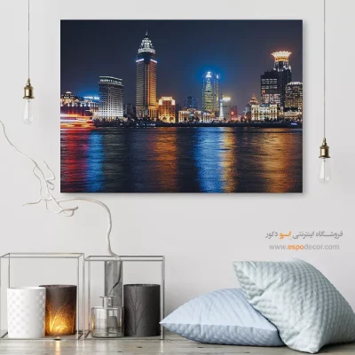 خرید تابلو شانگهای در شب