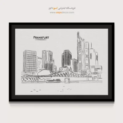 خرید تابلو با تصاویر زیبایی شهر - فرانکفورت – تابلو شهرها - اسپو دکور