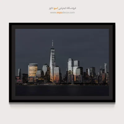 خرید تابلو با تصاویر غروب - غروب دلنشین شهر – تابلو شهرها - اسپو دکور