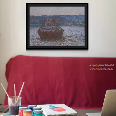 پشته گندم – تابلو نقاشی کلود مونه - تابلو با سبک امپرسیونیستی نرم - اسپو دکور