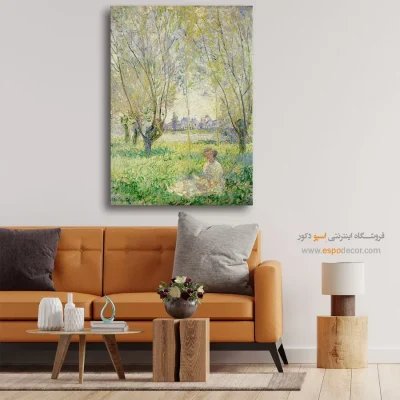 تابلو با منظره رود و درخت