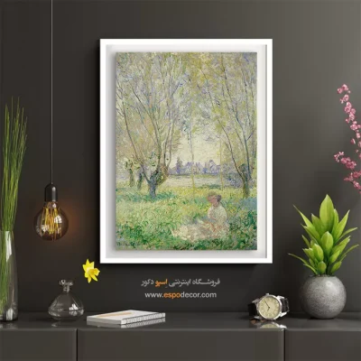 تابلو با منظره رود و درخت