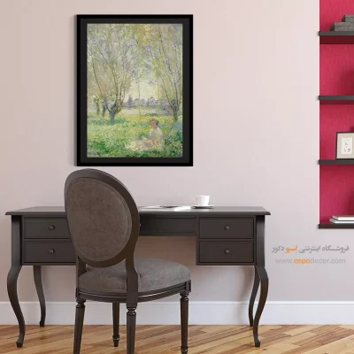 تابلو با منظره رود و درخت