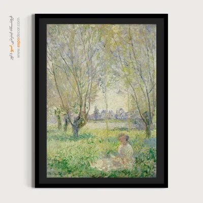 تابلو با منظره رود و درخت