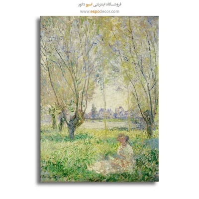 تابلو با منظره رود و درخت