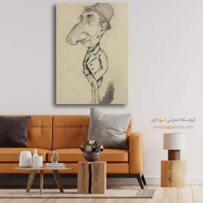 کاریکاتور مردی با بینی بزرگ – تابلو نقاشی کلود مونه - خرید تابلو نقاشی کاریکاتور - اسپو دکور