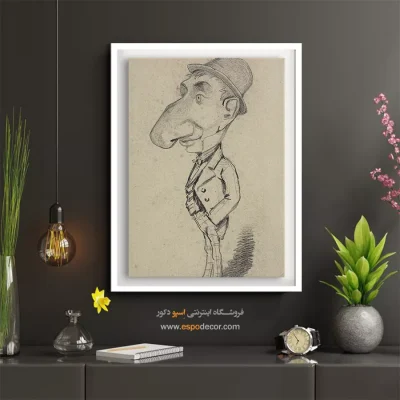 کاریکاتور مردی با بینی بزرگ – تابلو نقاشی کلود مونه - خرید تابلو نقاشی کاریکاتور - اسپو دکور