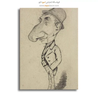 کاریکاتور مردی با بینی بزرگ – تابلو نقاشی کلود مونه - خرید تابلو نقاشی کاریکاتور - اسپو دکور