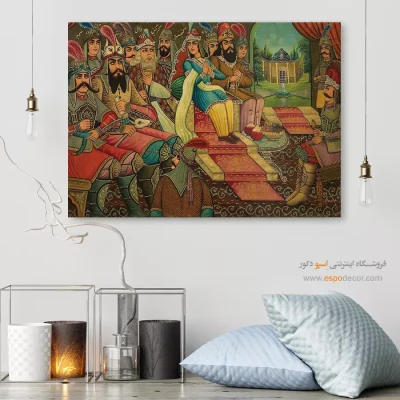 پهلوانان شاهنامه – تابلو نقاشی قهوه خانه ای - اسپو دکور
