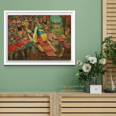 پهلوانان شاهنامه – تابلو نقاشی قهوه خانه ای - اسپو دکور
