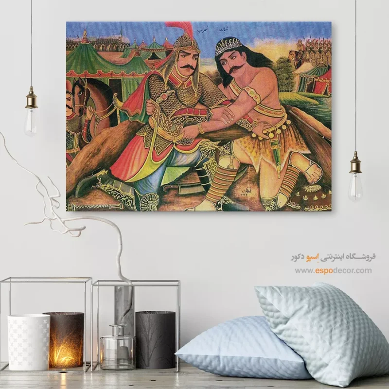 سهراب و شبان - تابلو نقاشی قهوه خانه ای - Image 6