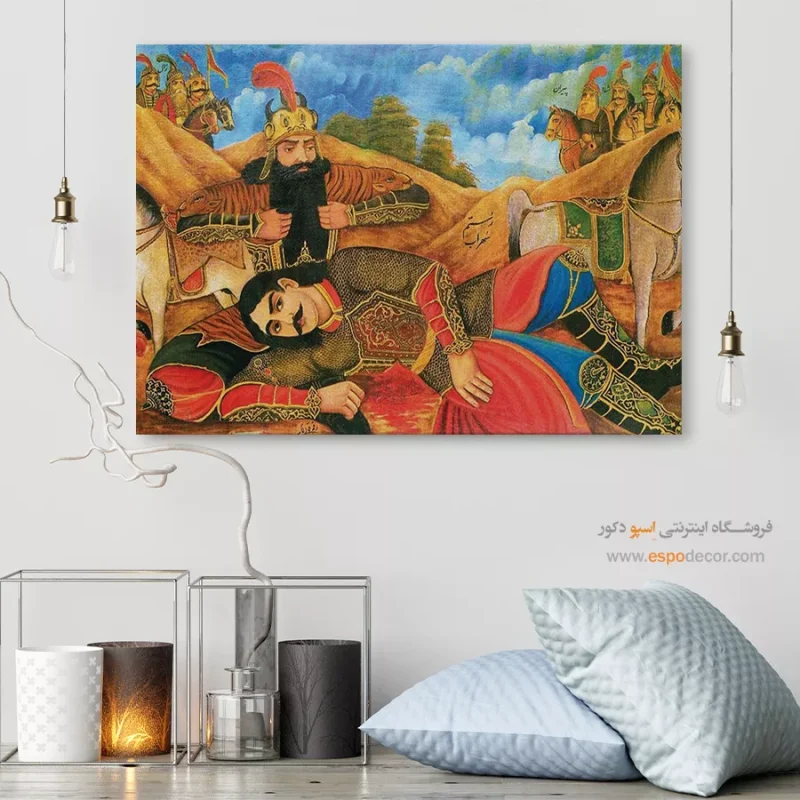 رستم و سهراب - تابلو نقاشی قهوه خانه ای - Image 6