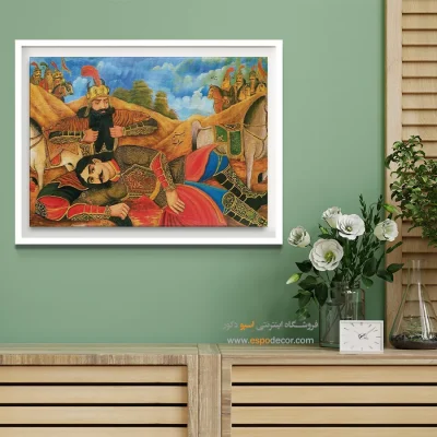 رستم و سهراب – تابلو نقاشی قهوه خانه ای - اسپو دکور