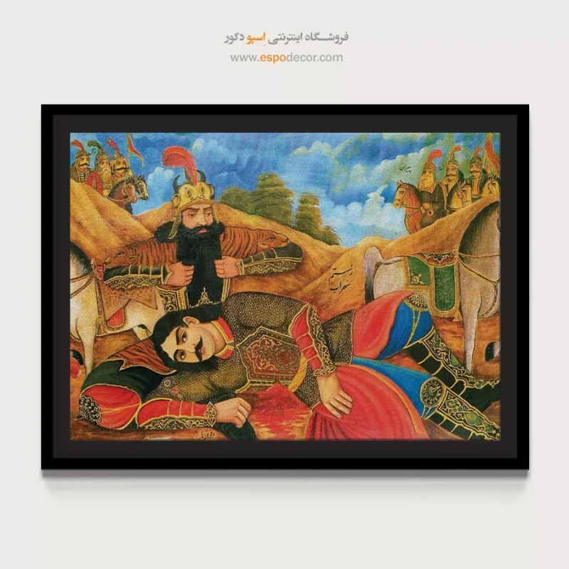 رستم و سهراب - تابلو نقاشی قهوه خانه ای - Image 4
