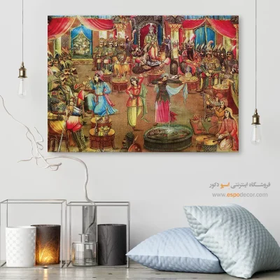 جشن نبرد دوازده رخ – تابلو نقاشی قهوه خانه ای - اسپو دکور