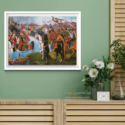 عزیمت مادر و مادربزرگ کیخسرو به سوی ایران – تابلو نقاشی قهوه خانه ای - اسپو دکور
