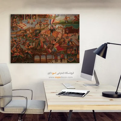 داستان رستم و سهراب – تابلو نقاشی قهوه خانه ای - اسپو دکور