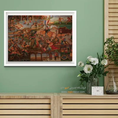 داستان رستم و سهراب – تابلو نقاشی قهوه خانه ای - اسپو دکور