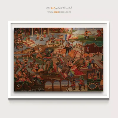 داستان رستم و سهراب – تابلو نقاشی قهوه خانه ای - اسپو دکور