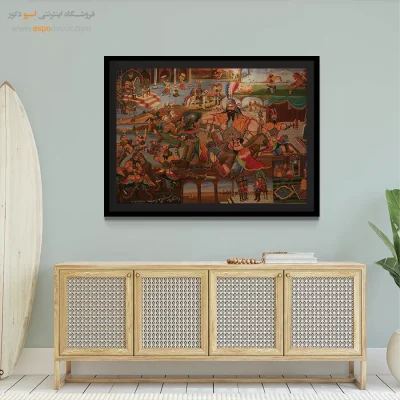 داستان رستم و سهراب – تابلو نقاشی قهوه خانه ای - اسپو دکور