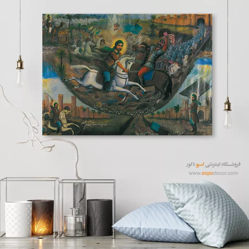 جنگ تاریخی خیبر - تابلو نقاشی قهوه خانه ای - Image 6