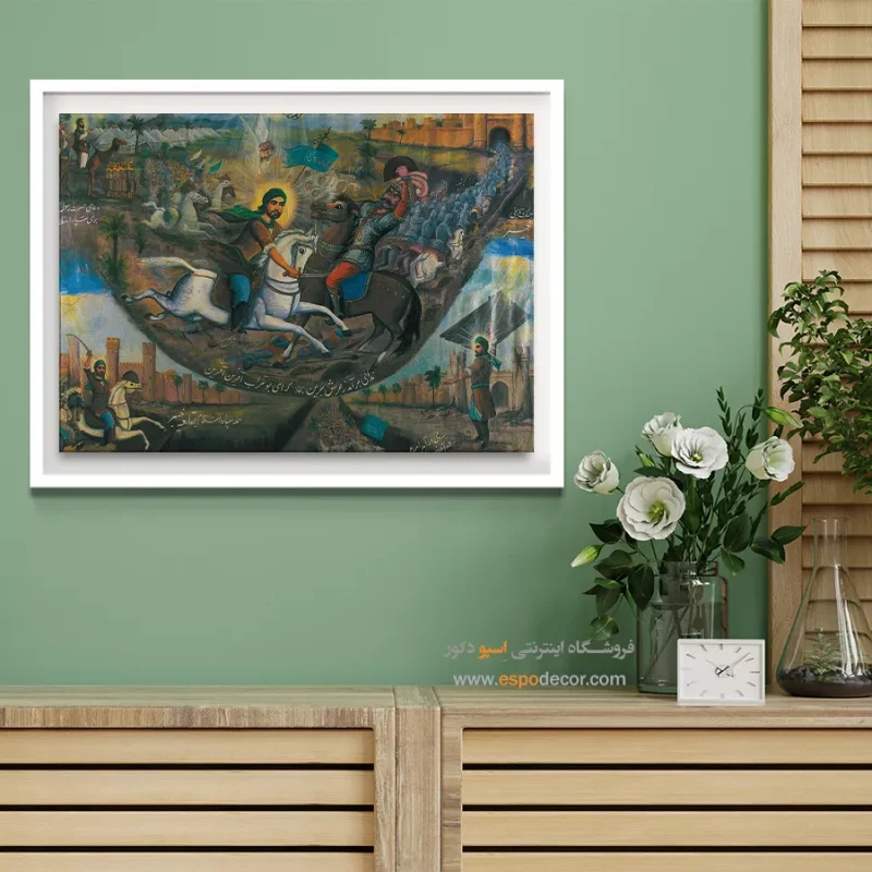 جنگ تاریخی خیبر - تابلو نقاشی قهوه خانه ای - Image 3