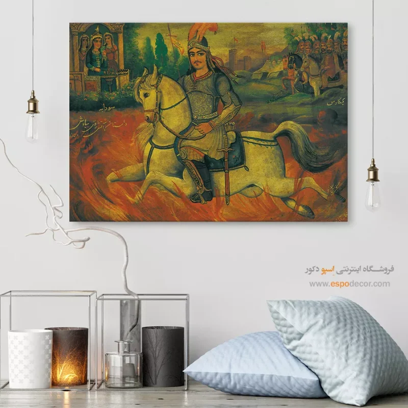 داستان آتش رفتن سیاوش - تابلو نقاشی قهوه خانه ای - Image 6
