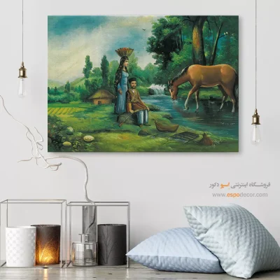 مردم روستایی – تابلو نقاشی قهوه خانه ای - اسپو دکور