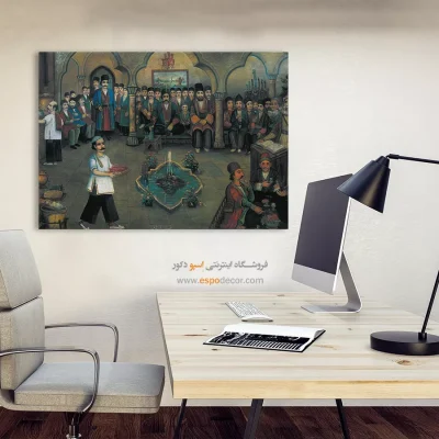 قهوه خانه زمان قدیم – تابلو نقاشی قهوه خانه ای - اسپو دکور