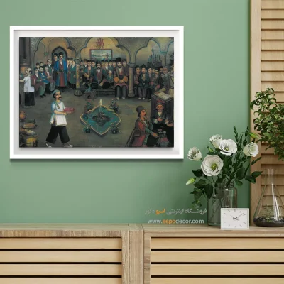 قهوه خانه زمان قدیم – تابلو نقاشی قهوه خانه ای - اسپو دکور