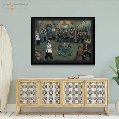 قهوه خانه زمان قدیم – تابلو نقاشی قهوه خانه ای - اسپو دکور