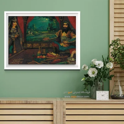 رستم و تهمینه – تابلو نقاشی قهوه خانه ای - اسپو دکور