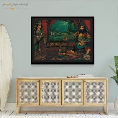 رستم و تهمینه – تابلو نقاشی قهوه خانه ای - اسپو دکور