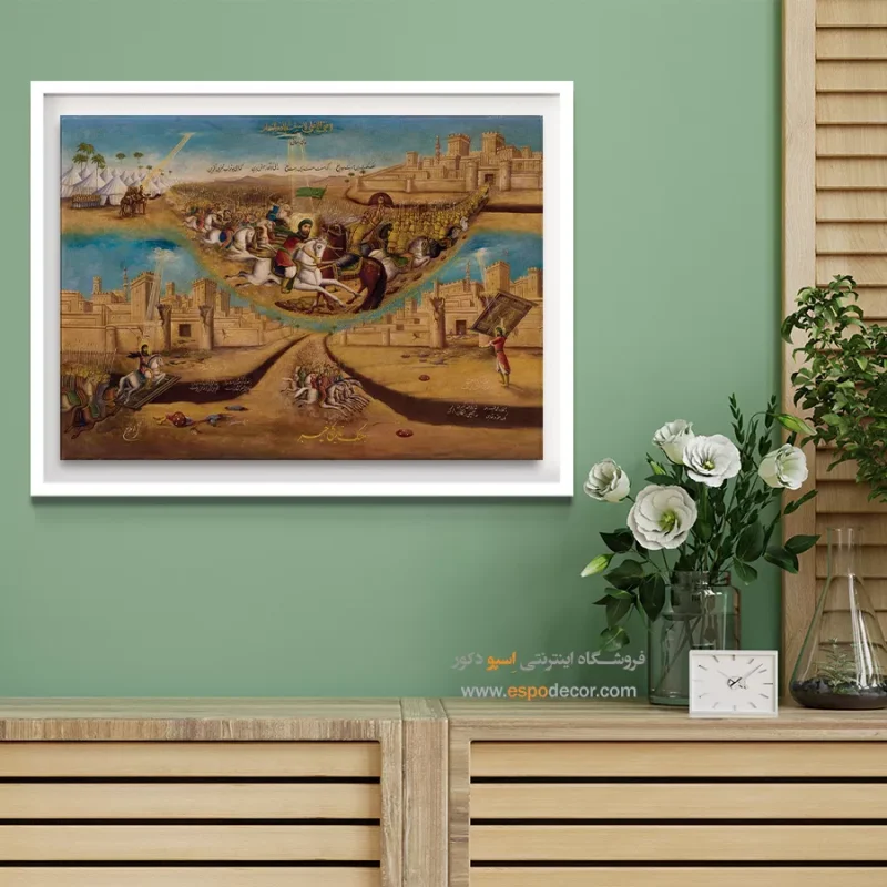 جنگ تاریخی خیبر - تابلو نقاشی قهوه خانه ای - Image 3