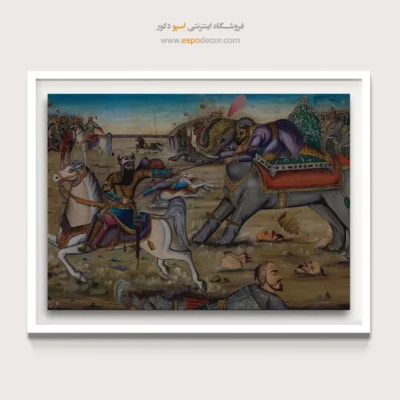 جنگ رستم و اشکبوس – تابلو نقاشی قهوه خانه ای - اسپو دکور