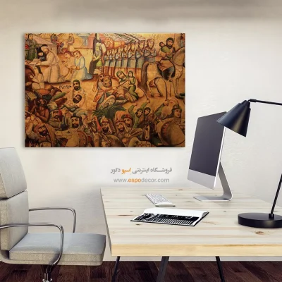 وقایع صحرای کربلا – تابلو نقاشی قهوه خانه ای - اسپو دکور