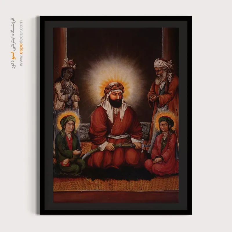 امام علی و پسرانش - تابلو نقاشی قهوه خانه ای - Image 4