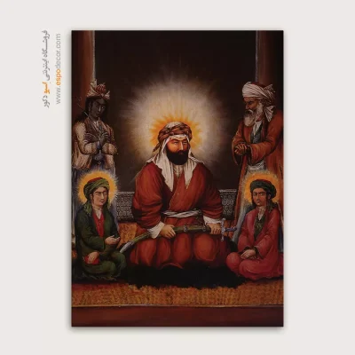 امام علی و پسرانش – تابلو نقاشی قهوه خانه ای
