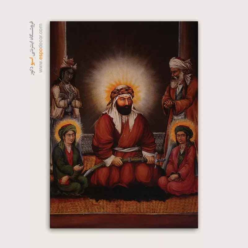 امام علی و پسرانش - تابلو نقاشی قهوه خانه ای