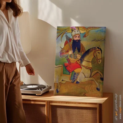 رفتن رستم به دژ کنگ – تابلو نقاشی قهوه خانه ای - اسپو دکور