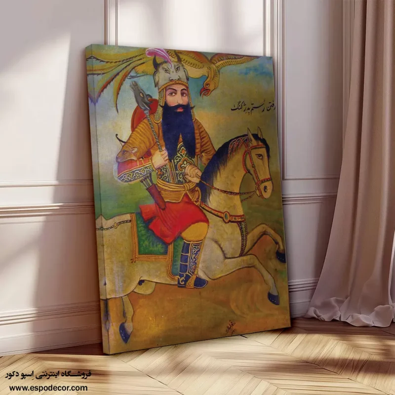 رفتن رستم به دژ کنگ - تابلو نقاشی قهوه خانه ای - Image 7