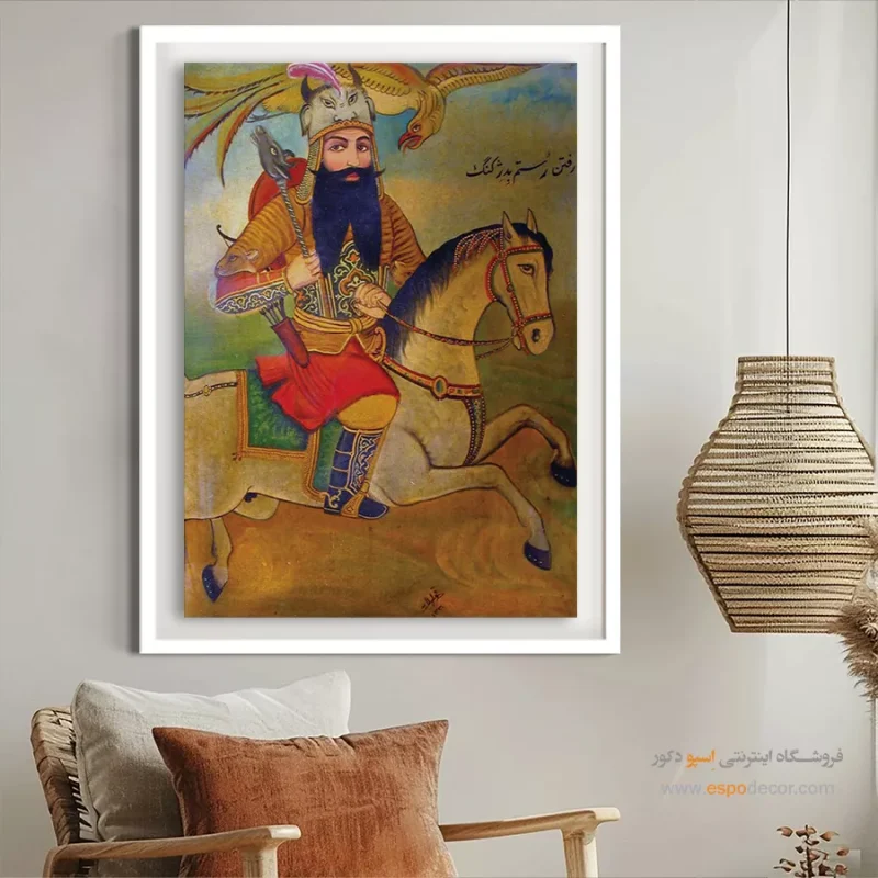 رفتن رستم به دژ کنگ - تابلو نقاشی قهوه خانه ای - Image 3