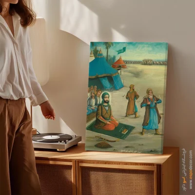 نماز ظهر عاشورای حسینی – تابلو نقاشی قهوه خانه ای - اسپو دکور