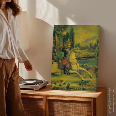 شکارگاه بهرام گور – تابلو نقاشی قهوه خانه ای - اسپو دکور