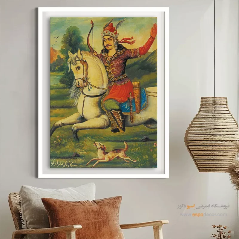 شکارگاه بهرام گور - تابلو نقاشی قهوه خانه ای - Image 3