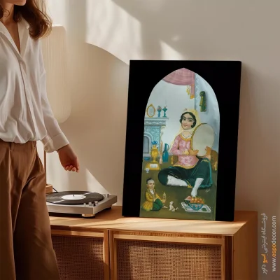 دختر نوازنده ایرانی – تابلو نقاشی قهوه خانه ای - اسپو دکور