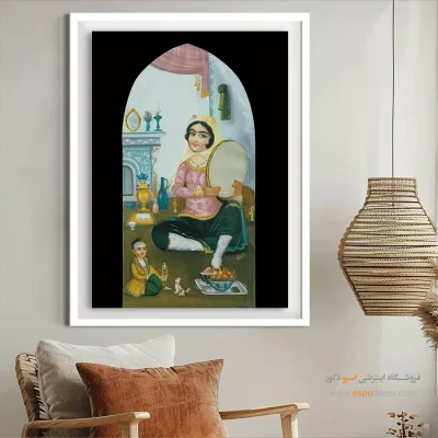 دختر نوازنده ایرانی – تابلو نقاشی قهوه خانه ای - اسپو دکور