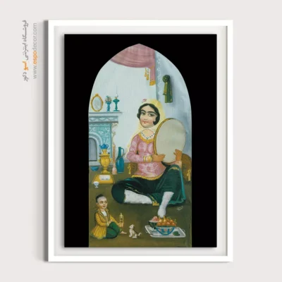 دختر نوازنده ایرانی – تابلو نقاشی قهوه خانه ای - اسپو دکور