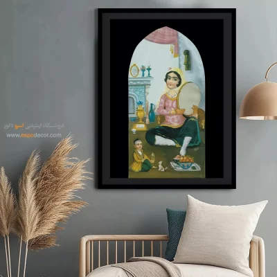 دختر نوازنده ایرانی – تابلو نقاشی قهوه خانه ای - اسپو دکور
